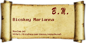 Bicskey Marianna névjegykártya